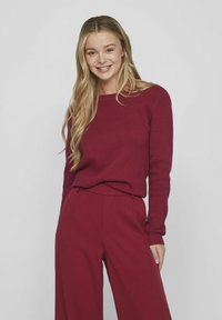 VILA VIDALO O NECK  - Stickad tröja - beet red