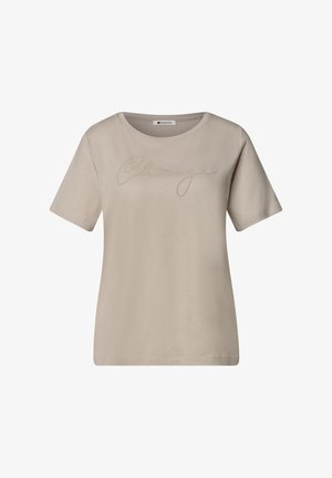Street One, T-SHIRT MIT RUNDHALS UND WORDING ARTWORK - T-shirt imprimé - clay sand