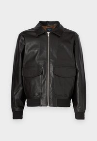 AVIATOR - Imitert skinnjakke - dark brown