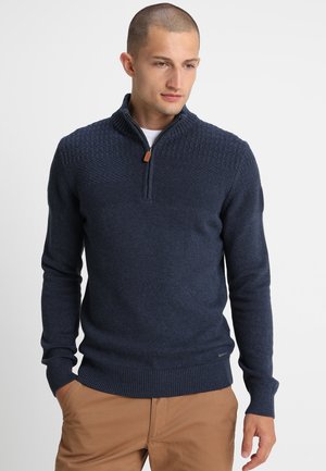 Stickad tröja - mottled dark blue