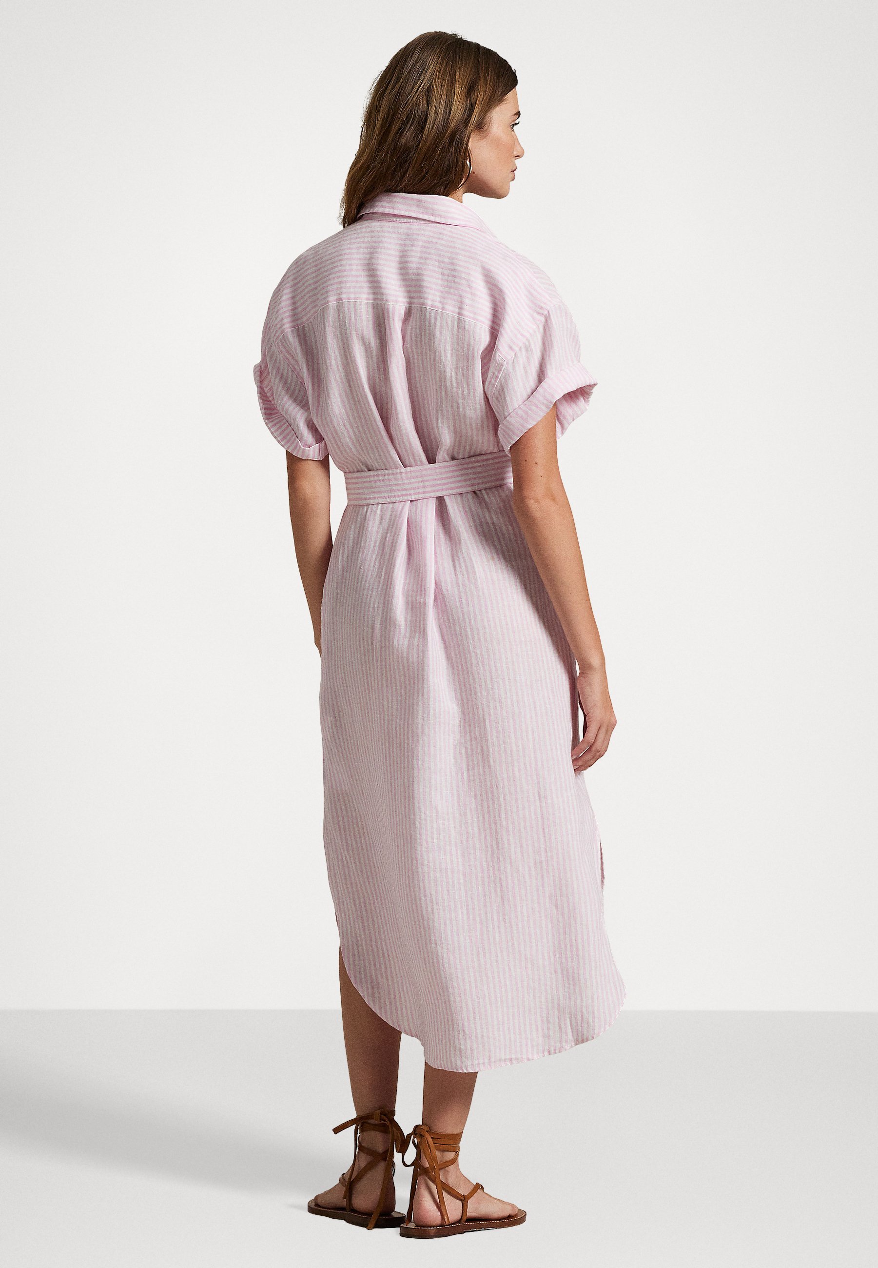 Polo Ralph Lauren STRIPED LINEN SHORT SLEEVE SHIRTDRESS