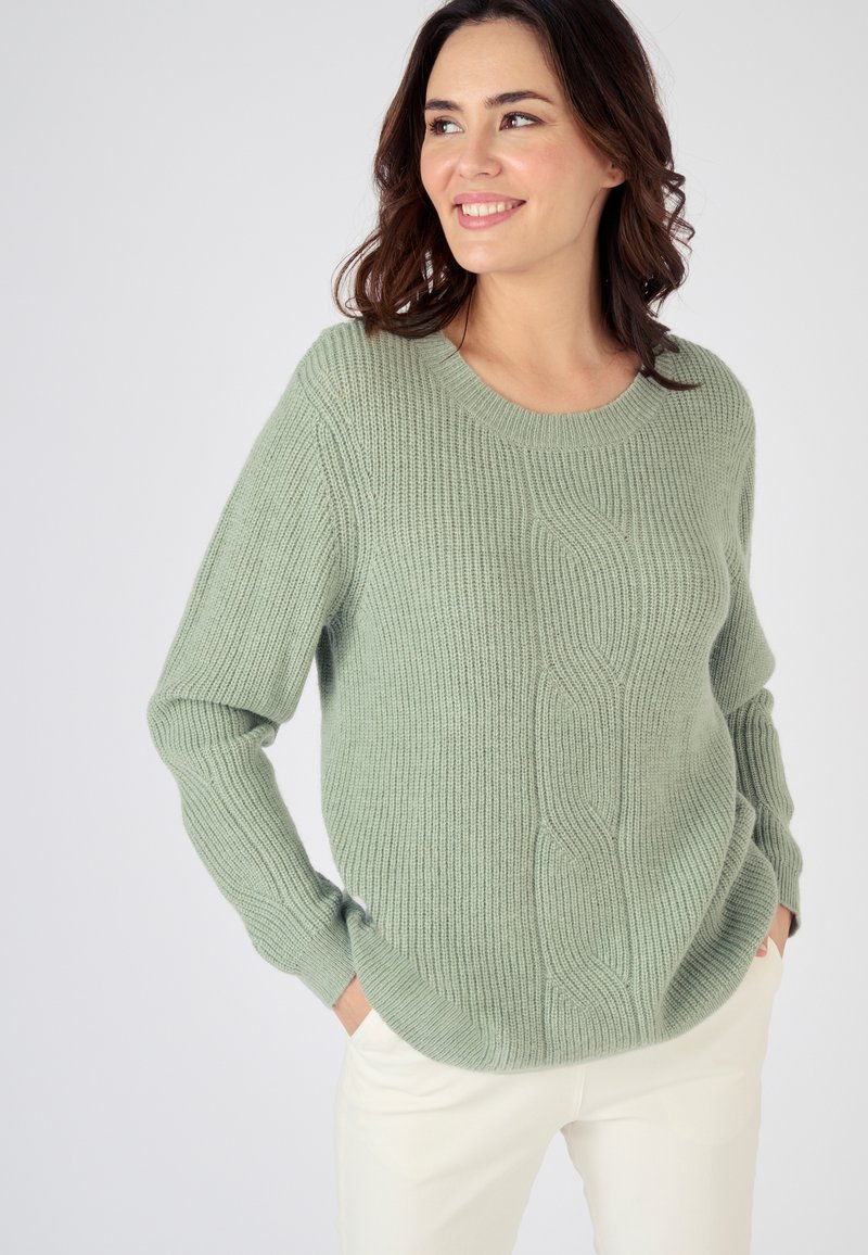Petit Pull Fin Cyrillus - Vert Amande - Taille L/40 - Coton - Occasion Très Bon état