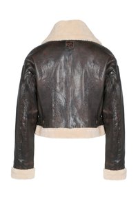 Freaky Nation SHORT PERFECT WAY - Kožená bunda - brown umber