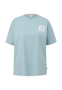 QS T-shirt print - helles türkis