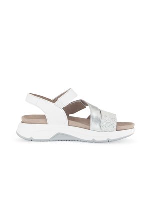 Platform sandals - silber weiss