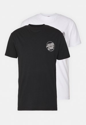 OPUS DOT CHEST UNISEX 2 PACK - Nyomott mintás póló - black/white