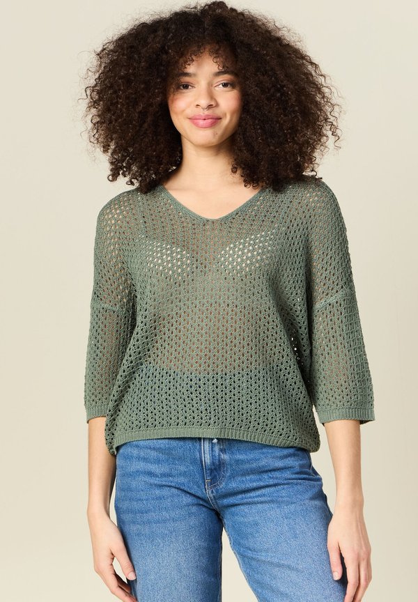 Strickpullover - vert kaki