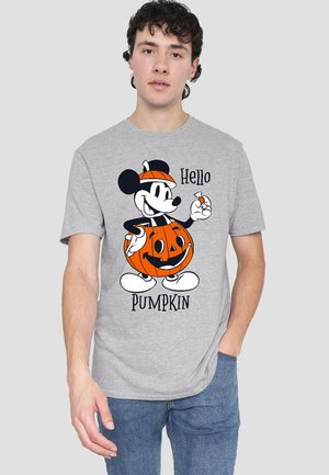 MICKEY MOUSE HELLO PUMPKIN - Print T-shirt - mottled light grey