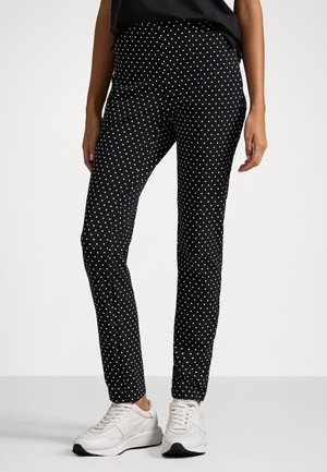 POLKA DOT STRETCH TWILL PANT - Pantalones - black