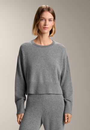100% CAHSMERE KNIR ROUND-NECK - Neule - light grey