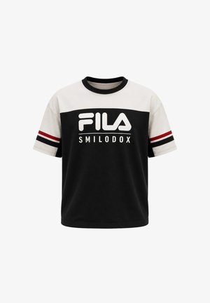 Smilodox, SMILODOX X FILA JERSEY T-SHIRT ROVIGO - T-shirt print - schwarz weiß