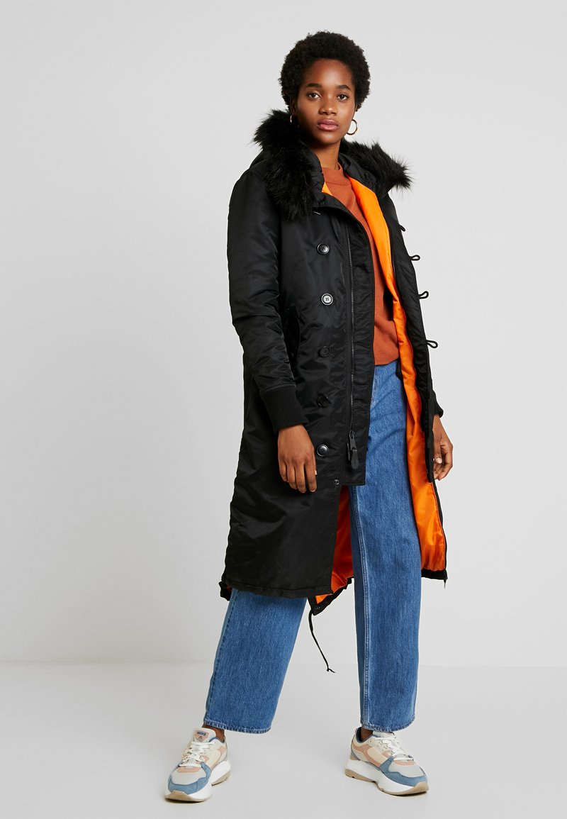 Alpha Industries Long Fishtail Parka Black Schwarz Zalando De
