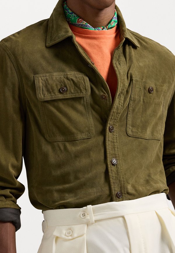 SUEDE SHIRT JACKET - Leather jacket4