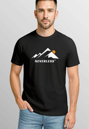 FJELLMOTIV GRAFIKK NATUR FJELL UTENDØRSMOTE GATESTIL - T-Shirt print - schwarz