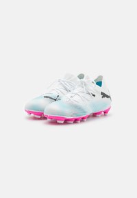 Puma FUTURE 7 MATCH FG/AG JR UNISEX - Scarpe da calcio per terreni duri - white/black/poison pink