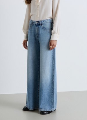 Calliope, JEAN TINTA UNITA - Wide Leg - blu denim medio
