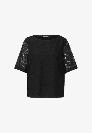 Street One, 2-IN-1 T-SHIRT AUS SPITZE MIT INNENTOP - Blouse - black