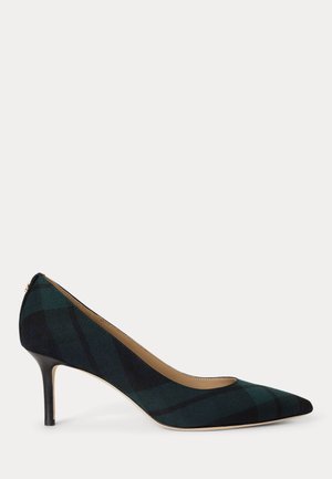 Lauren Ralph Lauren, LANETTE BLACK WATCH PLAID TWILL PUMP - Класически обувки с висок ток - navy/green/black