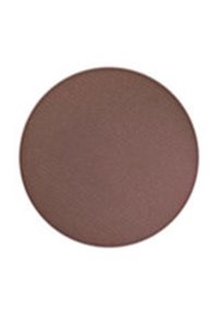 Braunes Puder-Lidschatten in einer runden Dose, mit mattem Finish und glatter Textur, etwa 5 cm im Durchmesser.