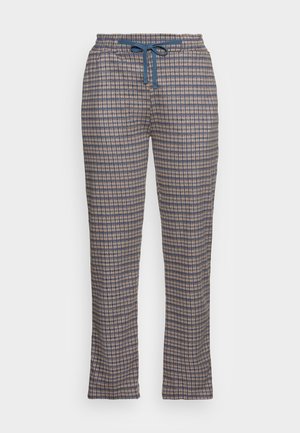 Pantalons de pyjama à carreaux en beige et marine. Dotés d'une taille avec cordon de serrage, d'un design à jambe droite et d'un matériau doux et léger.