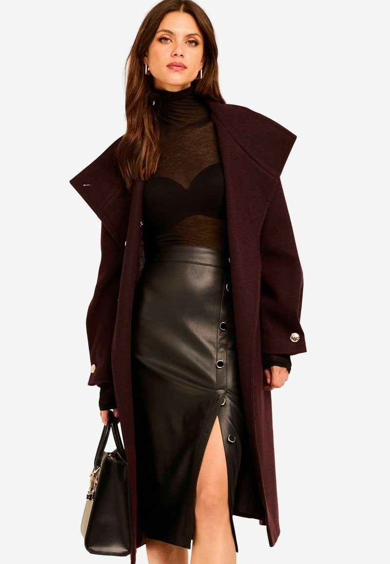 Lipsy FUNNEL NECK WRAP BELTED COAT - REGULAR FIT - Trenchcoat - red