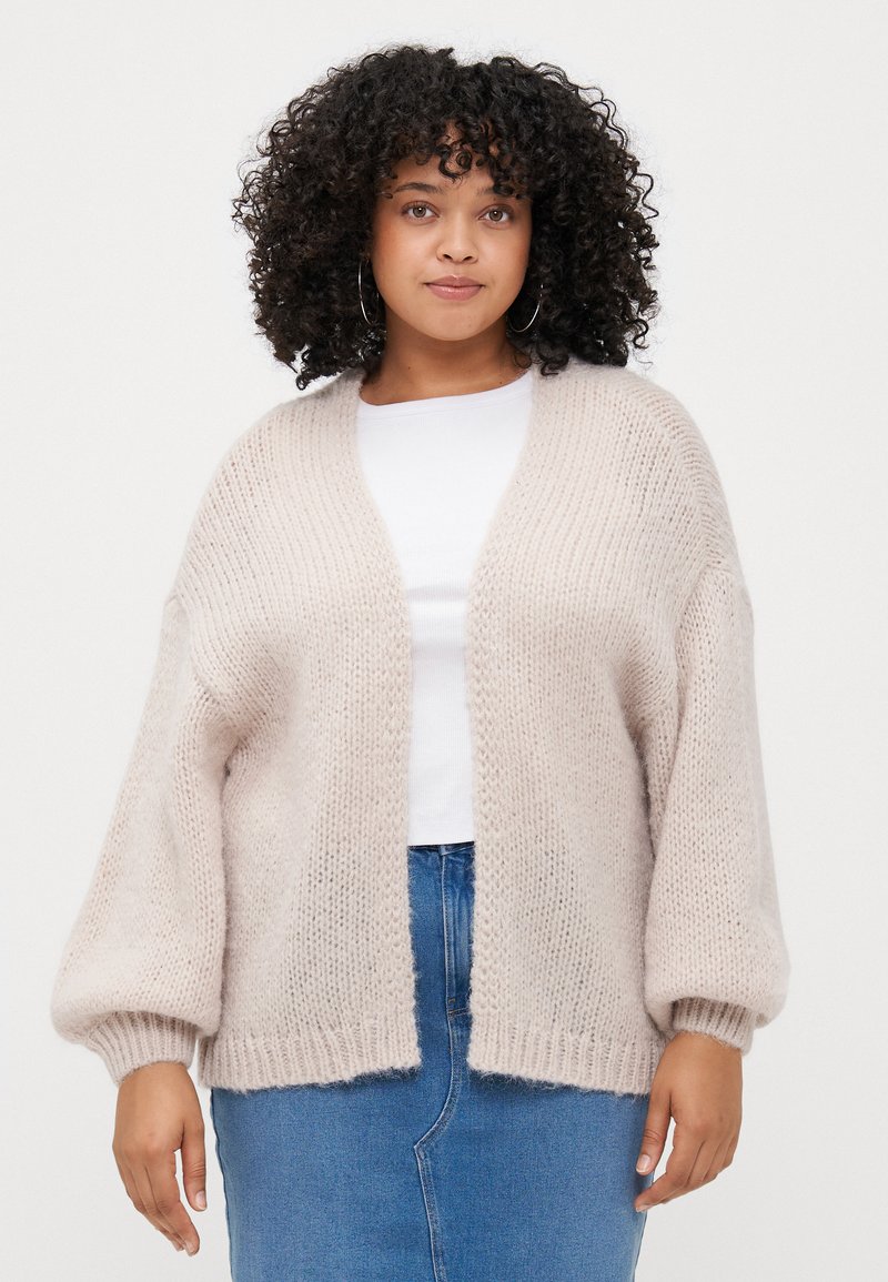 Vero Moda Curve VMMAYBE OPEN - Kardigan - oatmeal