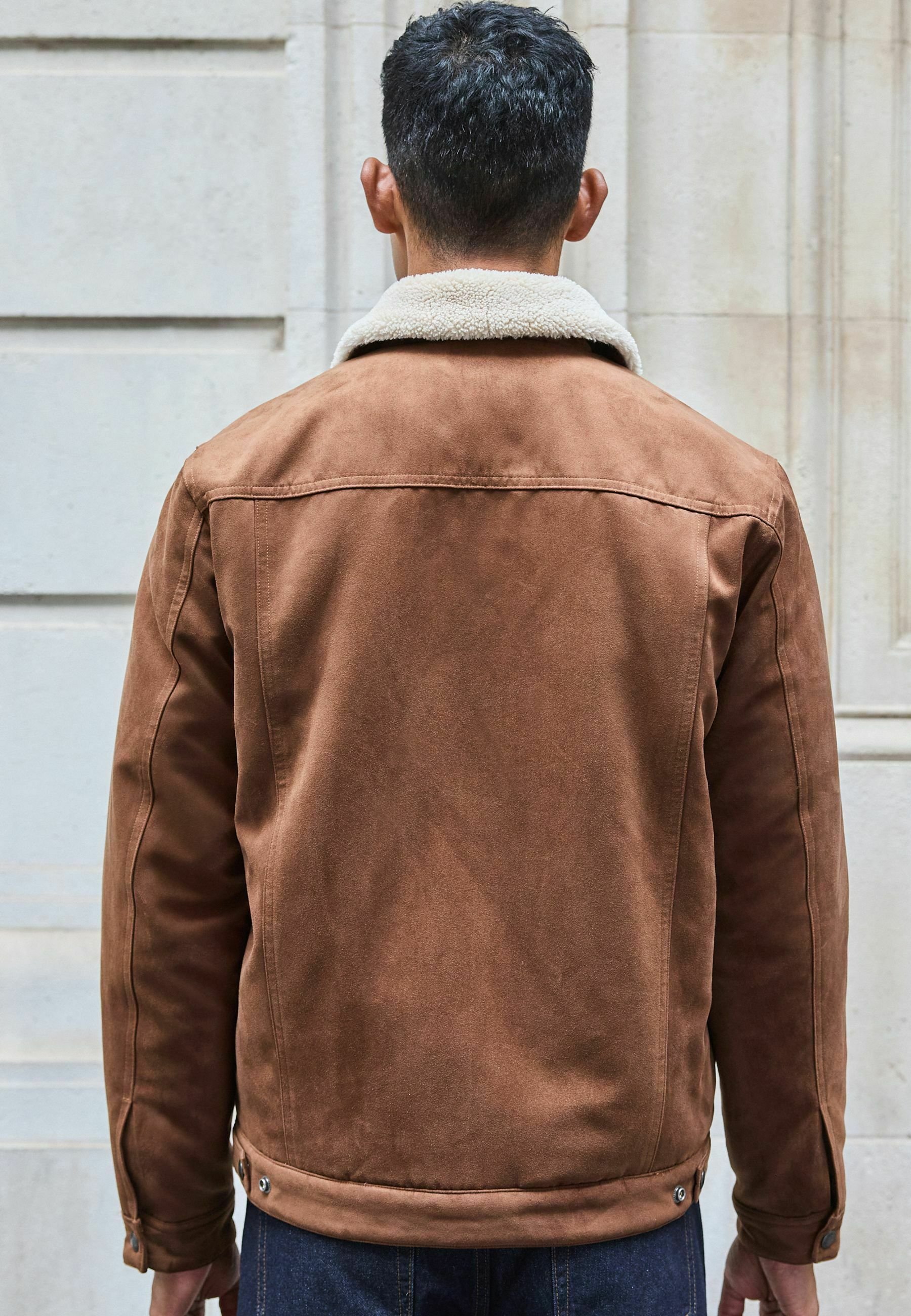 Next BORG COLLARED TRUCKER -REGULAR FIT - Faux leather jacket