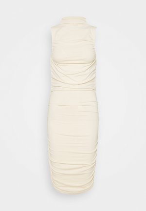 GATHERED SLEEVELESS DRESS - Jerseyklänning - light beige