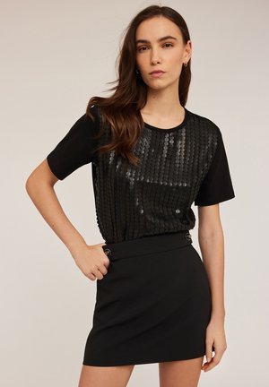 CON PAILLETTES  - T-shirt imprimé - nero