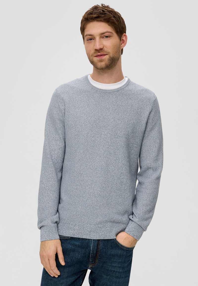 s.Oliver MIT CREW NECK - Strickpullover - schiefergrau