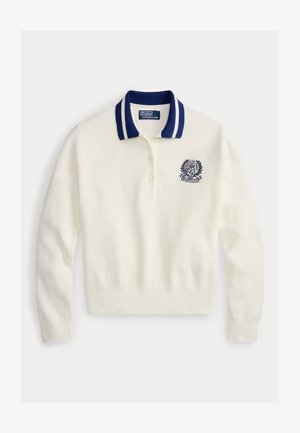 Polo Ralph Lauren, WIMBLEDON COTTON POLO-COLLAR SWEATER - Strickpullover - classic oxford white