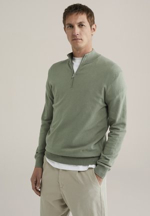WE Fashion HALF ZIP - Jumper - moss green