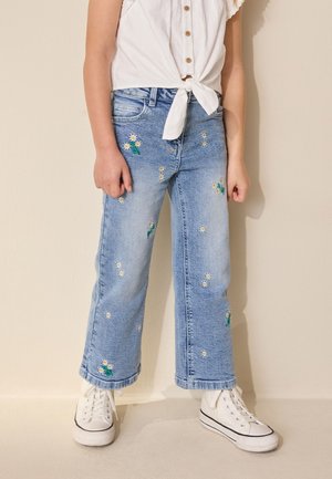 Next, REGULAR FIT - FLORAL EMBROIDERED FLARE  - Vaqueros a campana - mid wash