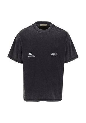 Another Cotton Lab SIGNATURE WASHED - Print T-shirt - black