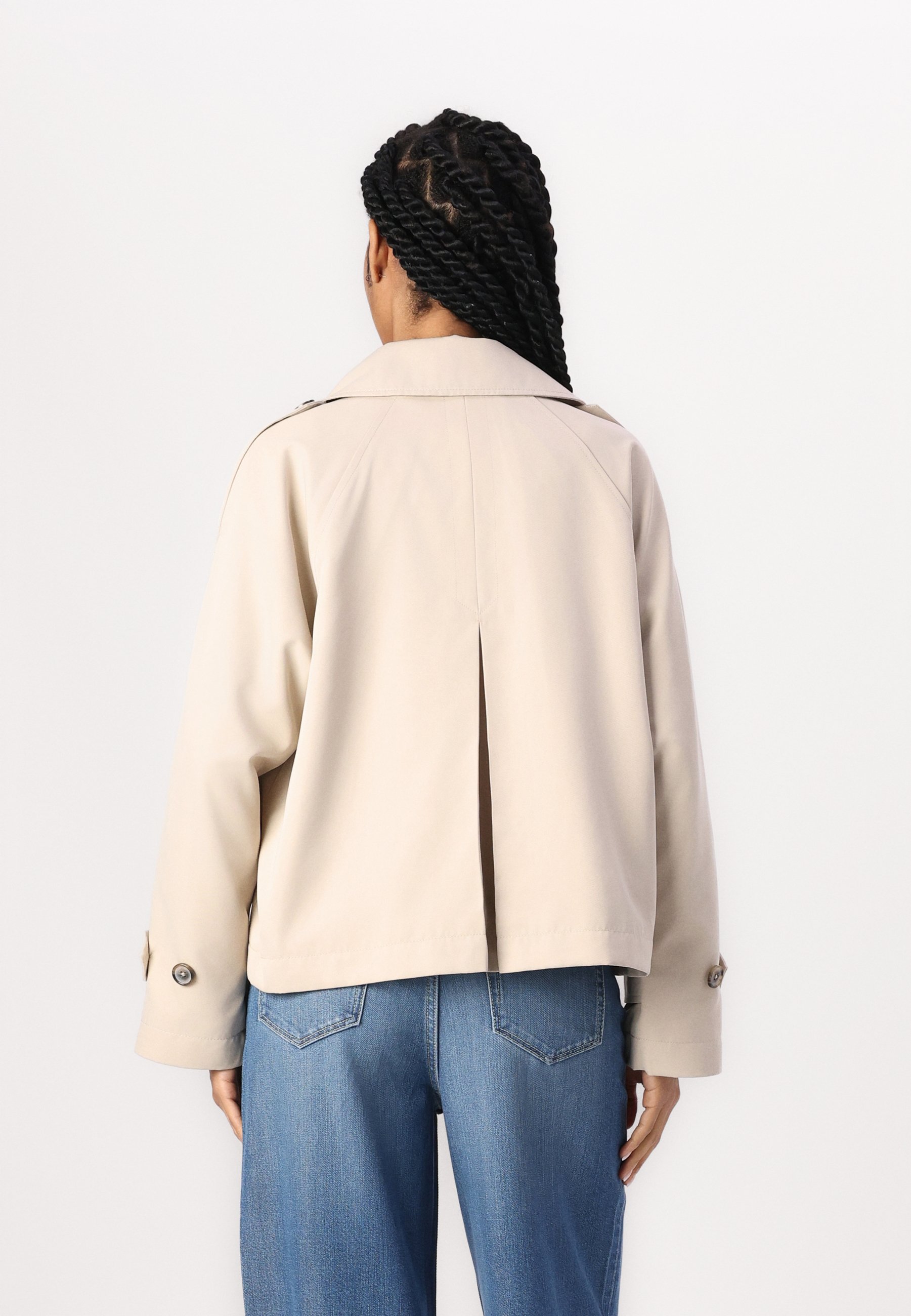 AMERI TENCEL DENIM SHORT TRENCHCOATベージュS TOM TAILOR DENIM SHORT TRENCHCOAT - Palton scurt - soft calm beige