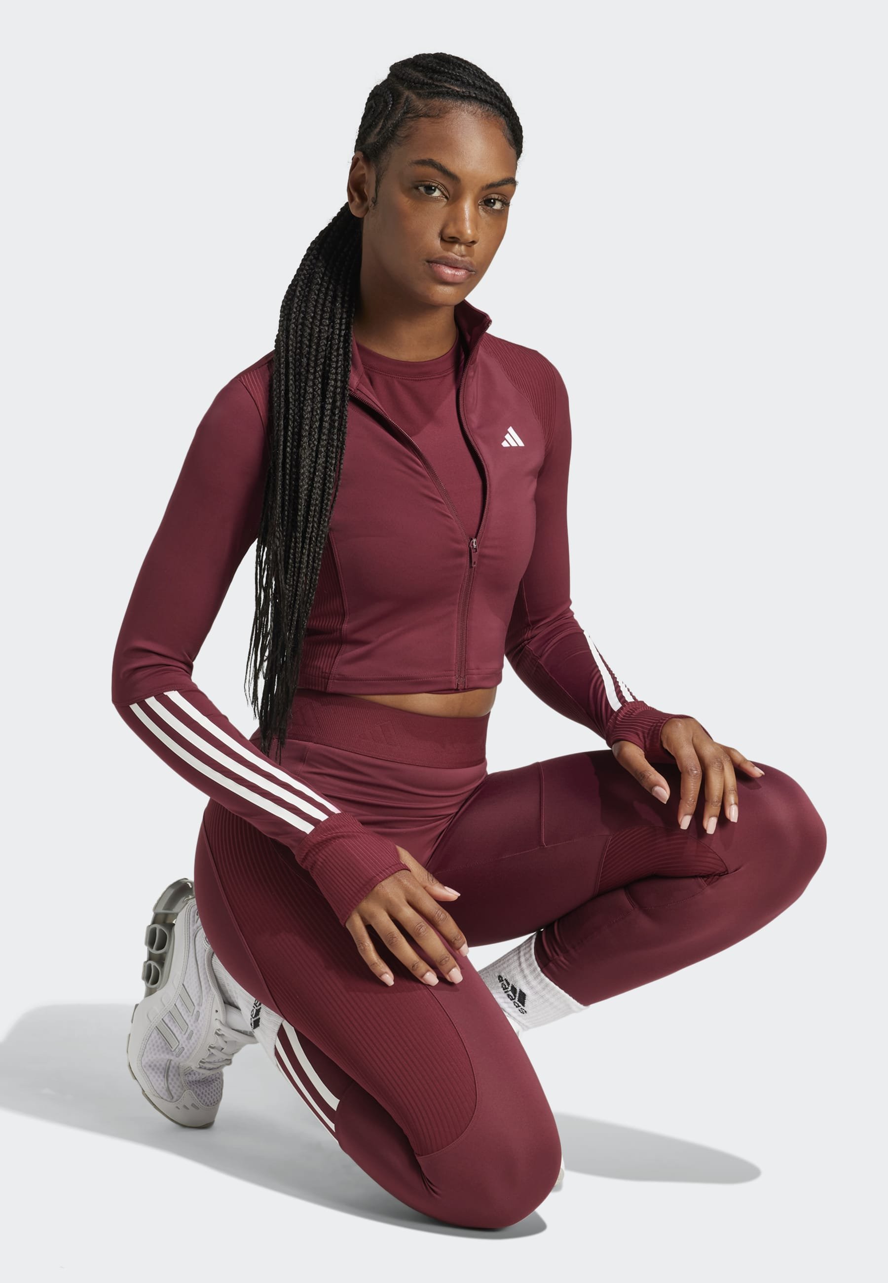 adidas Performance HYPERGLAM FULL-ZIP RIBBED COVER-UP - Cardigan