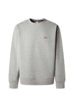 Pelēks džemperis no kokvilnas maisījuma, ar apaļu kakla izgriezumu, garām piedurknēm, ribotām aprocēm un apakšu, ar bordo "PJL" izšūtu logotipu uz krūtīm.