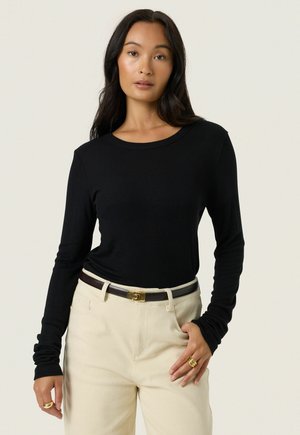 FAUNA CREW NECK TEE - Hosszú ujjú felső - black