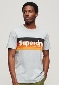 Superdry & Co CALI STRIPED - Camiseta estampada - sea salt blue slub