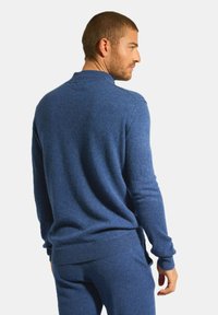 Just Cashmere HALF ZIPPED HIGH COLLAR - Pullover - mottled ocean