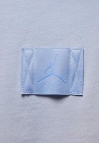 Tessuto blu chiaro con un patch testurizzato con il logo Jumpman in rilievo e bordi cuciti. Il design include accenti diagonali sui lati.