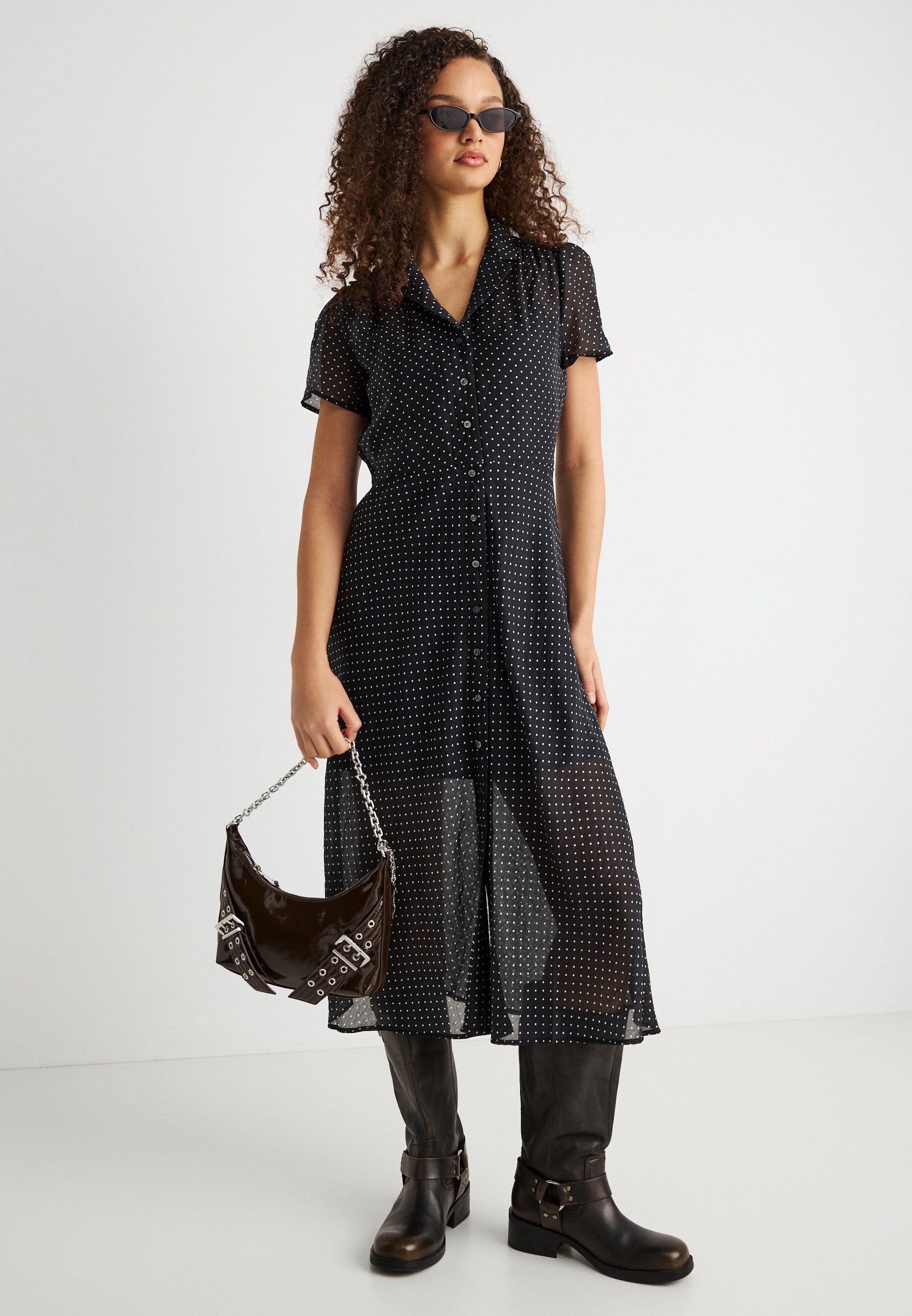 GAP SHEER MIDI SHIRTDRESS - Shirt dress - black - Zalando.ie