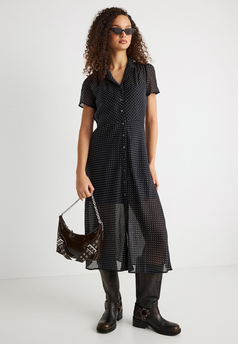 GAP SHEER MIDI SHIRTDRESS - Shirt dress - black - Zalando