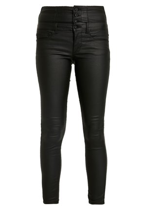 ONLY ONLCORAL CORSAGE ROCK COATED - Pantalon classique - black