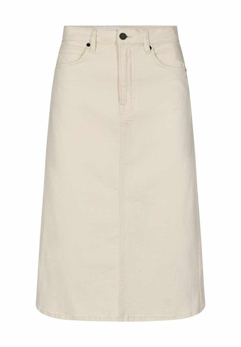 Pieszak PD-ANIKA MIDI WASH CRUDE - Jeansrock - ecru/beige-meliert - Zalando