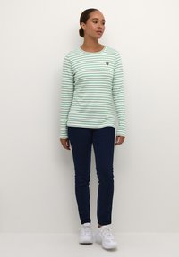 Kaffe LIDDY - Top s dlhým rukávom - chalk gumdrop green brindle