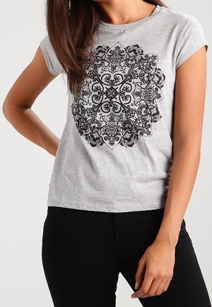 Print T-shirt - mottled grey