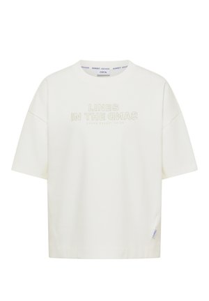 Cecil, KURZARM SWEATSHIRT MIT EMBROIDERY - T-Shirt print - vanilla white