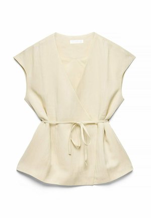 NA-KD, BELTED WRAP TOP - Blúzka - cream