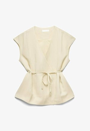 NA-KD, BELTED WRAP TOP - Blúzka - cream